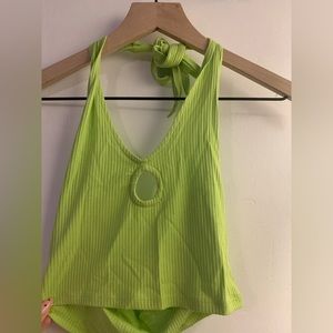 pacsun green keyhole halter top